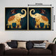 Ancient Indian Art Inspired Framed Canvas Print - Set of 2