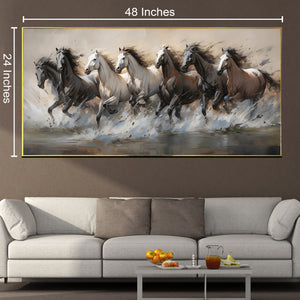 Seven Horses Run Wild Canvas Print