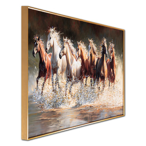 Thunder of the Seven Running Horses Crystal Glass painting