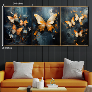 Ethereal Butterfly Wings Canvas Print - Set Of 3