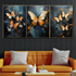 Ethereal Butterfly Wings Canvas paintings - Set Of 3