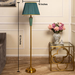 The Colonial Green and Gold Decorative Floor Lamp