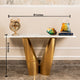 Midnight Gold Marble Top Console Table (Stainless Steel) (N)