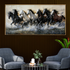 7 Running Horses Wild Crystal Glass Painting