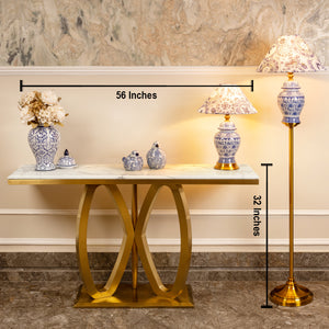 Solace Sanctuary Gold Marble Top Console Table (Stainless Steel) (N)