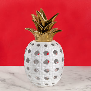 Golden Crown Pineapple Decorative Ceramic Vase And Showpiece - Big