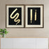 Golden Brush & Golden Glow Shadow Box Wall Decoration Piece - Set of 2