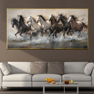 Seven Horses Run Wild Canvas Print