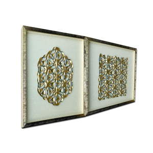 Elegant Matrix & Mystic Mandala Shadow Box Wall Decoration Piece - Set of 2