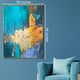 Earth Meets Ocean 100% Hand Painted Wall Paintings abstract (With outer Floater Frame)