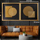 Geometric Fusion & Luxe Symmetry Shadow Box for Wall Decoration - Set of 2