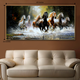 Strength of the Seven Horses Crystal Glass Painting