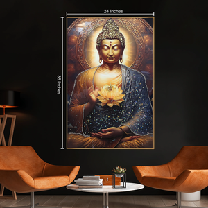 Tranquil Buddha's Blessing Crystal Glass Painting