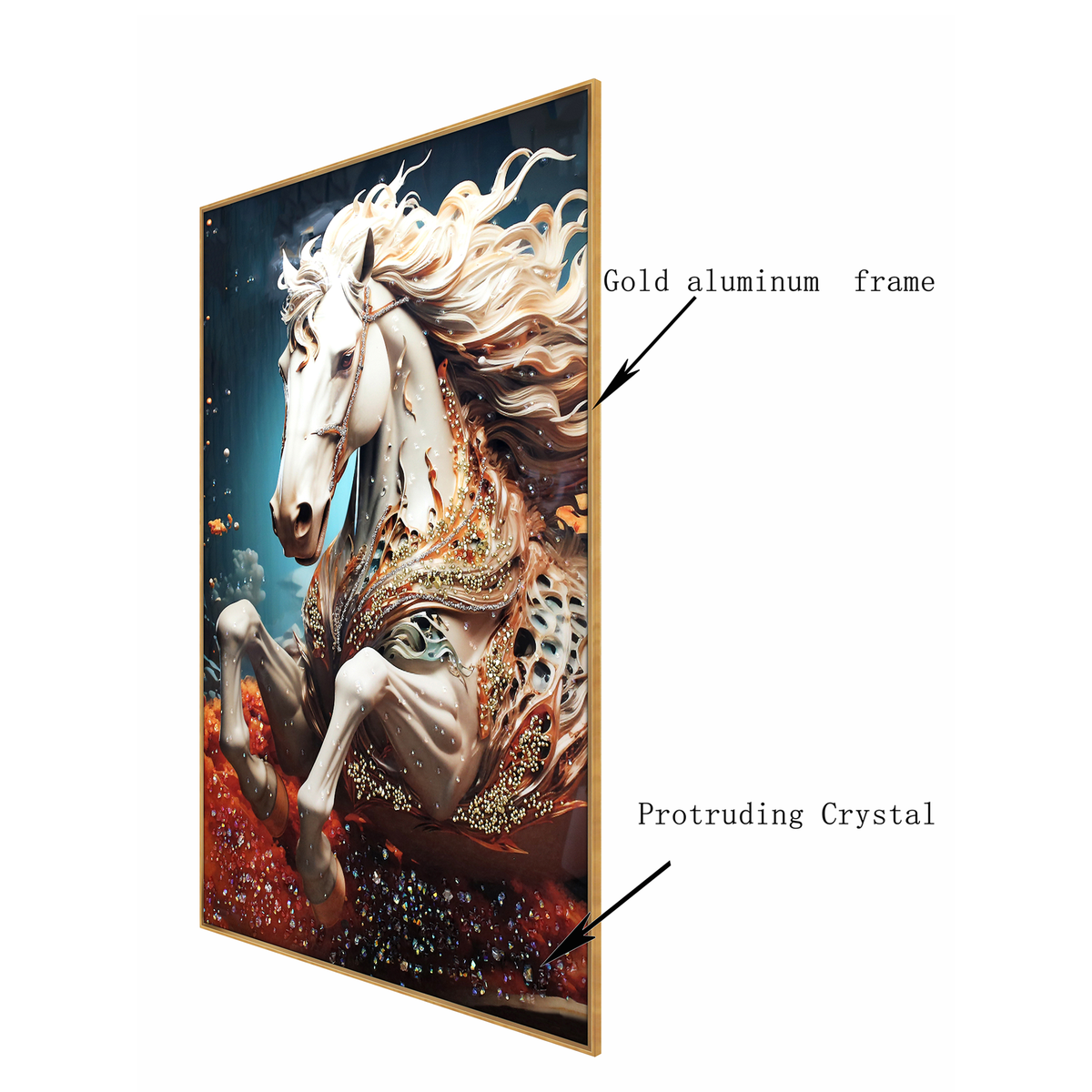 Enchanted Equine Odyssey Crystal Glass Painting | Dekor Company