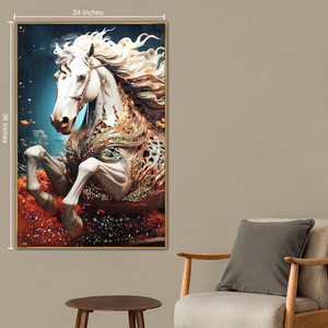 Enchanted Equine Odyssey Crystal Glass Painting