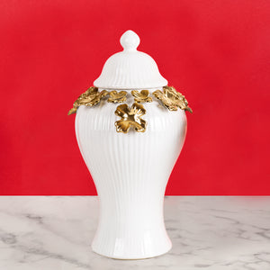 Botanical Grandeur Decorative Ceramic Vase And Showpiece - Medium