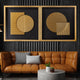 Geometric Fusion & Luxe Symmetry Shadow Box for Wall Decoration - Set of 2