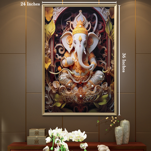 Ganesh ji Grace Crystal Glass Painting for Wall Decoration