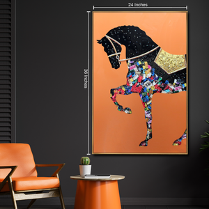 Tranquil Equine Oasis Crystal Glass Painting