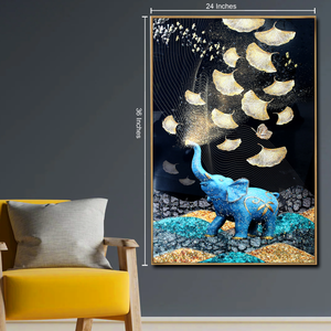 Enchanted Elephant Dreams Crystal Glass Painting