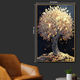 Glimmering Tree of Ethereal Beauty Crystal Glass Painting