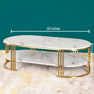 Majestic Met Double Decker Coffee Table(Stainless Steel)