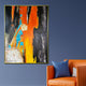 Abstract Inferno 100% Hand Painted Wall Painting(With outer Floater Frame)