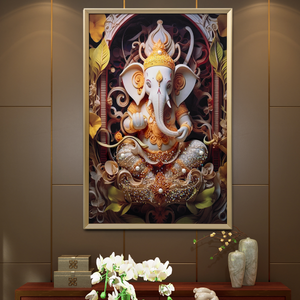 Ganesh ji Grace Crystal Glass Painting for Wall Decoration