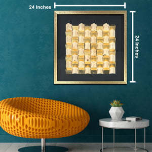 Lustrous Grid Shadow Box Wall Decoration Piece