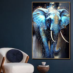 Elephantine Elegance Crystal Glass Painting