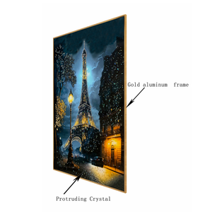 Parisian Skyline of the Eiffel Tower Crystal Glass Painting