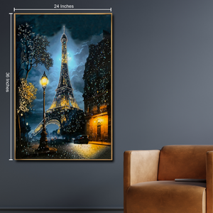 Parisian Skyline of the Eiffel Tower Crystal Glass Painting