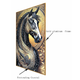 Luminous Equine Tapestry Crystal Glass Painting