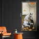 Golden Equine Elegance Crystal Glass Painting