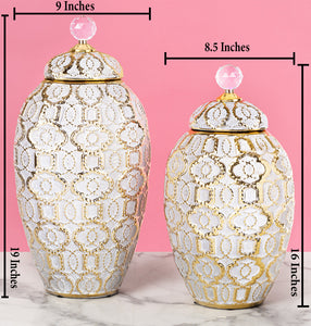 Heritage Mosaic Decorative Ceramic Vase And Showpiece - Pair