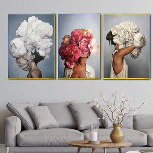 The Floral Ladies Framed Canvas Print