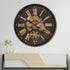 Time Lock Luxury Designer Wall Clock With Moving Gear Mechanism (Steel Body)