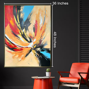 Fire and Ice 100% Hand Painted Wall Paintings abstract(With outer Floater Frame)