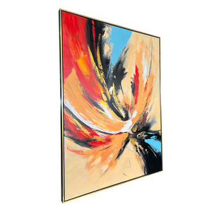 Fire and Ice 100% Hand Painted Wall Painting(With outer Floater Frame)