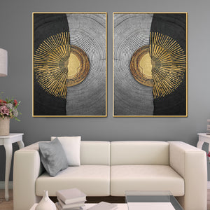 Luxor Twin Circular Discs Framed Canvas Print (NEW)