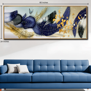 Opulent Feathered Symphony Crystal Glass Painting