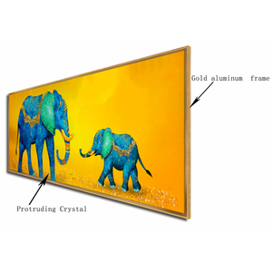 Elephant's Graceful Glow Crystal Glass Portrait