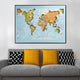 World Map Spectacular Shadow Box Wall Decoration Piece - Light Blue