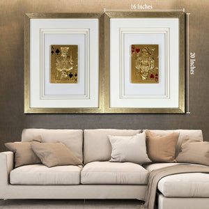 Golden King’s & Golden Queen’s Grace Shadow Box Wall Decoration Piece - Set of 2