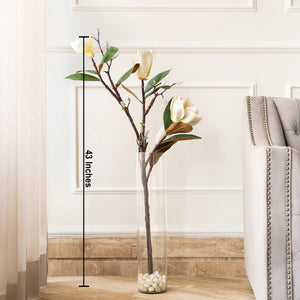 Realistic White Magnolia Artificial Stem (Single Stem Only)