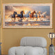 Golden Sunrise 7 Horse Painting for Living Room