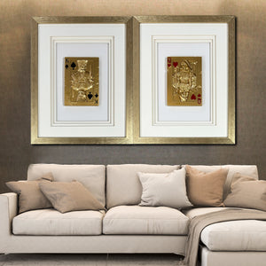 Golden King’s & Golden Queen’s Grace Shadow Box Wall Decoration Piece - Set of 2