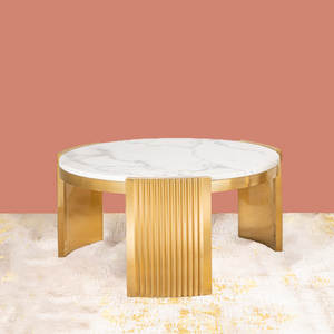 Olympian Grandeur Centre Table Design For Home (Stainless Steel)