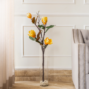 Realistic Yellow Magnolia Artificial Stem (Single Stem Only)