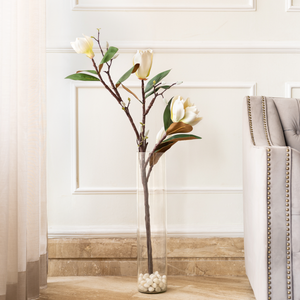 Realistic White Magnolia Artificial Stem (Single Stem Only)